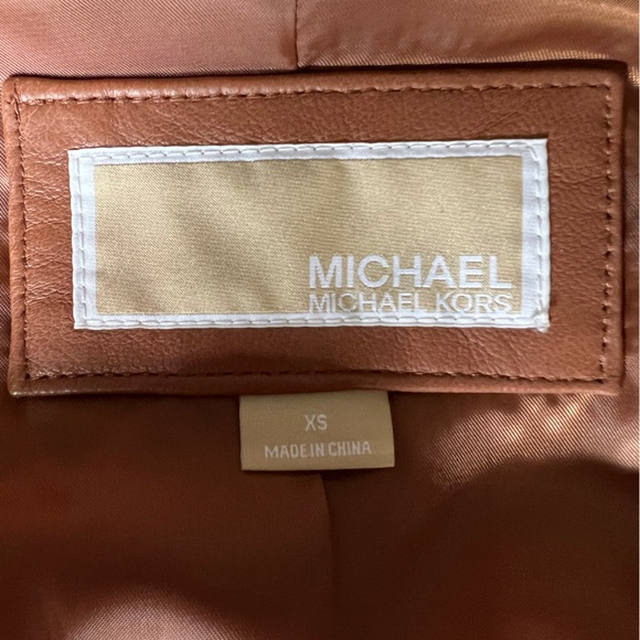 Michael Kors Brown Leather Jacket - Picture 7 of 9